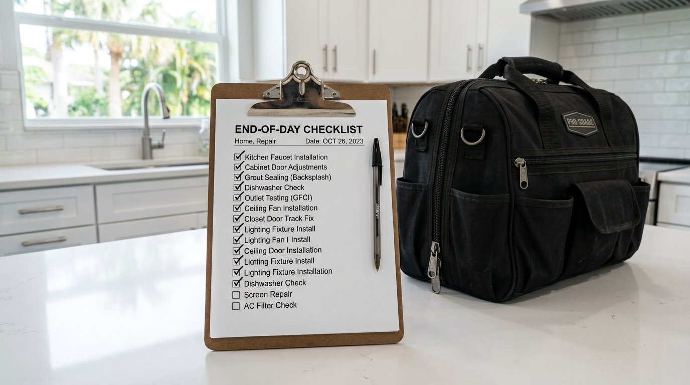 Home repair checklist ready to discuss