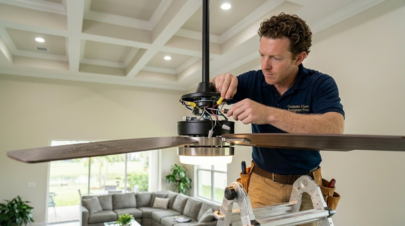 Ceiling fan installation work