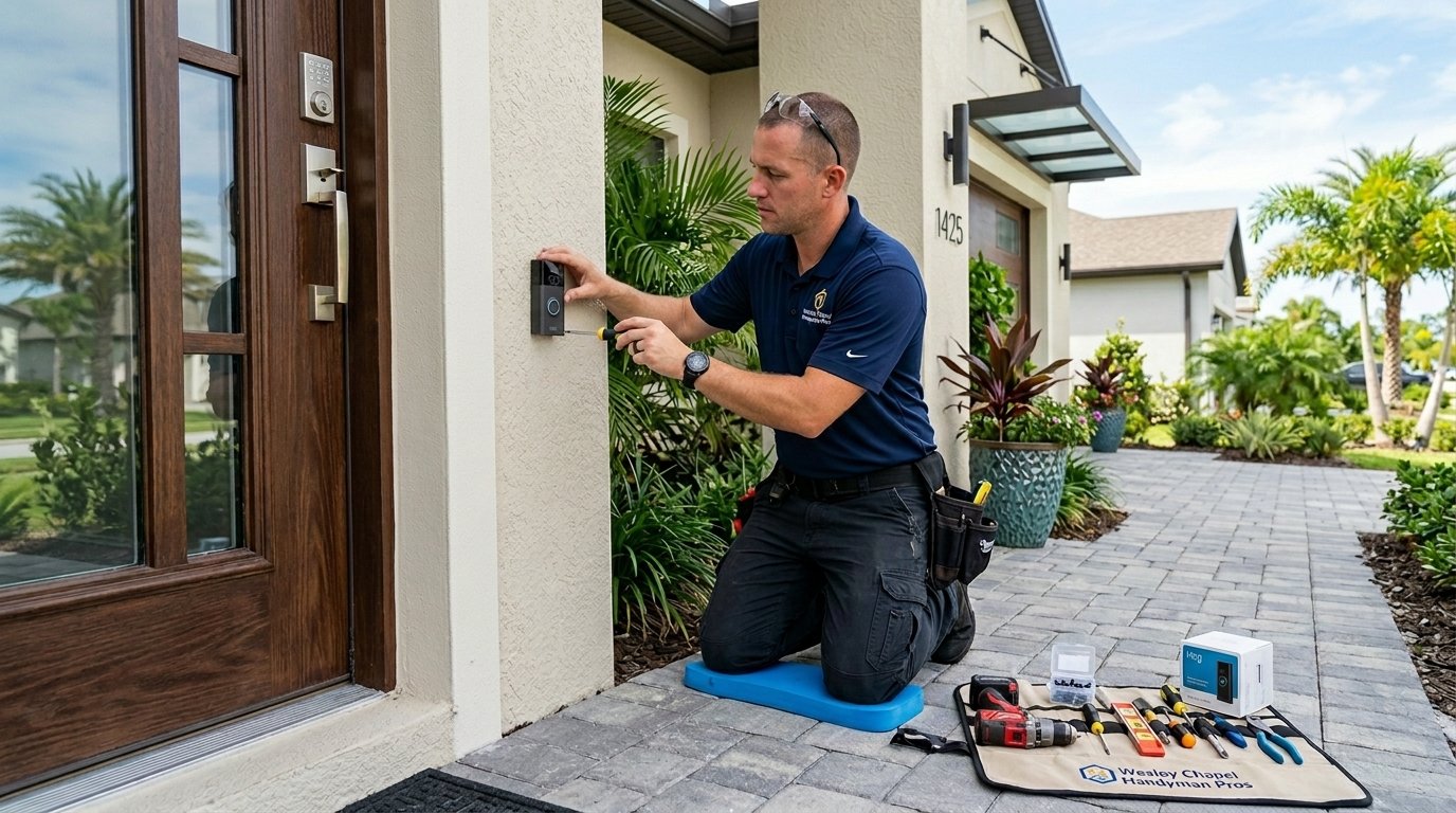Smart home device installation work in a Wesley Chapel home