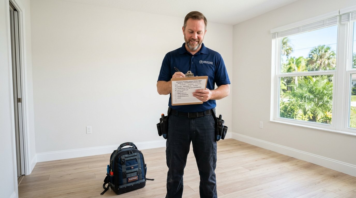 Rental property maintenance work in a Wesley Chapel home