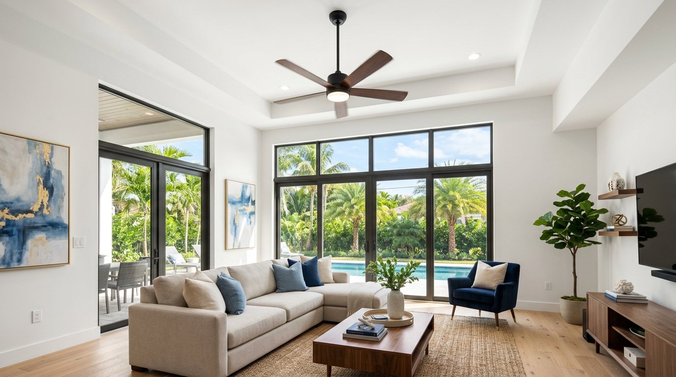 Ceiling fan installation work in a Wesley Chapel home